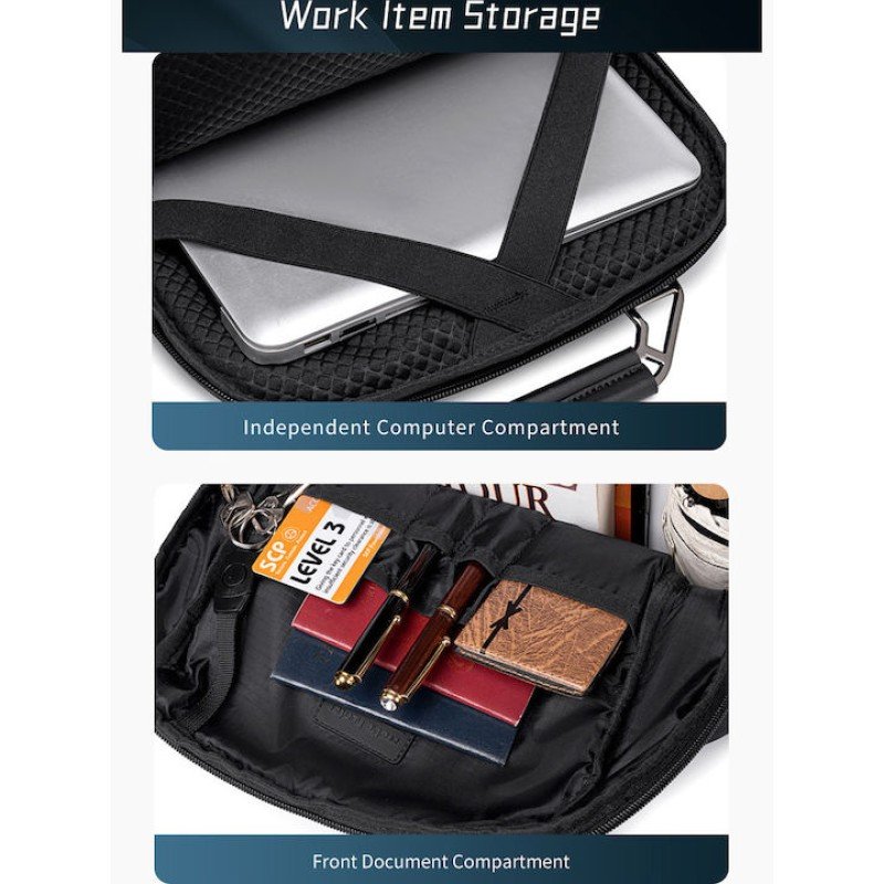 ARCTIC HUNTER τσάντα πλάτης B00915 με θήκη laptop 15.6", USB, 20L, μαύρη B00915-BK