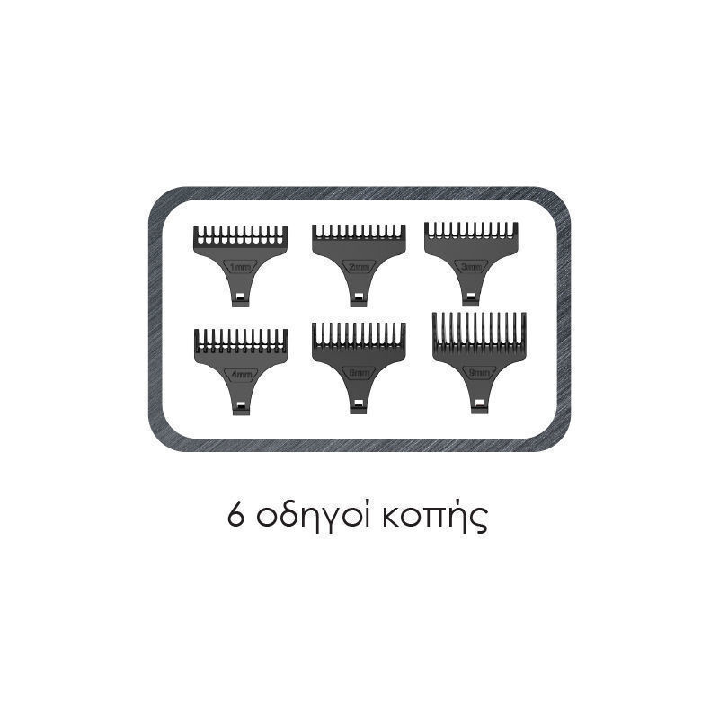 Primo PRΗΤ-40562 Κουρευτική μηχανή Επαναφ 60Μ Digital Silver
