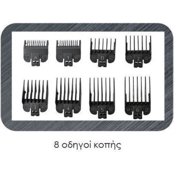 Primo PRHT-40564 Κουρευτική Μηχανή Επαναφορτιζόμενη Μαύρη 