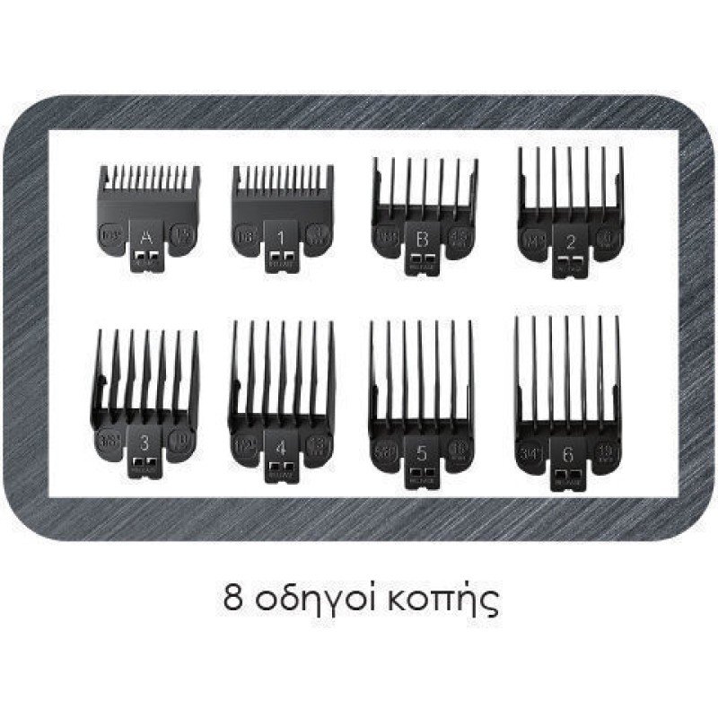 Primo PRHT-40564 Κουρευτική Μηχανή Επαναφορτιζόμενη Μαύρη 