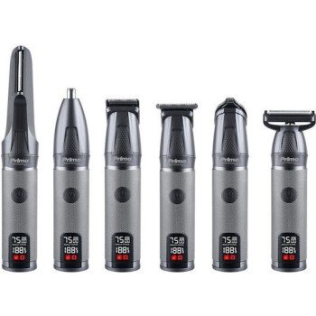 Primo PRMG-40568 Σετ ανδρικής περιποίησης 15σε1 Επαναφ 150M Digital IPX6 Ανθρακί