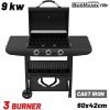 Bormann BBQ6030 Ψησταριά Υγραερίου Μαντεμένιας Σχάρας 60x42εκ. με 3 Εστίες 9kW