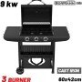 Bormann BBQ6030 Ψησταριά Υγραερίου Μαντεμένιας Σχάρας 60x42εκ. με 3 Εστίες 9kW