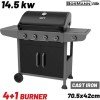 Bormann Elite BBQ6041 Ψησταριά Υγραερίου FORGE 4+1 Εστιών με Μαντεμένια Σχάρα