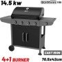 Bormann Elite BBQ6041 Ψησταριά Υγραερίου FORGE 4+1 Εστιών με Μαντεμένια Σχάρα