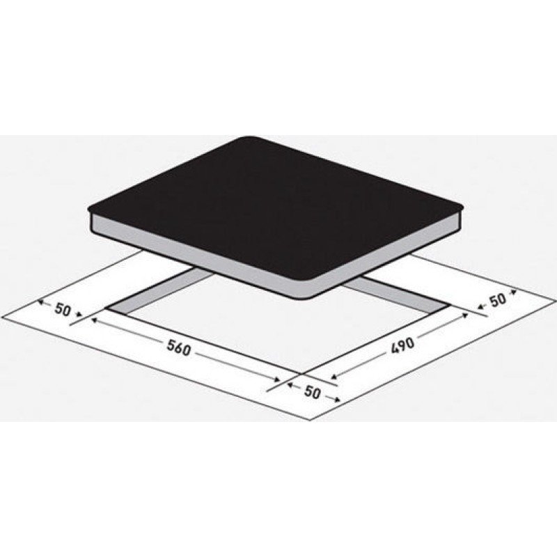 Davoline BVC 6005 Κεραμική Εστία 59x52εκ Μαύρη