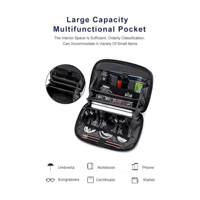 ARCTIC HUNTER τσάντα χειρός K00613, 2.7L, μαύρη K00613-BK
