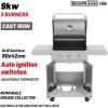 Bormann Elite BBQ7030 Ψησταριά Υγραερίου Μαντεμένιας Σχάρας 60x42εκ. με 3 Εστίες 9kW