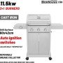 Bormann Elite BBQ7031 Ψησταριά Υγραερίου Legend 3+1 Εστιών με Μαντεμένια Σχάρα Luxury Type 