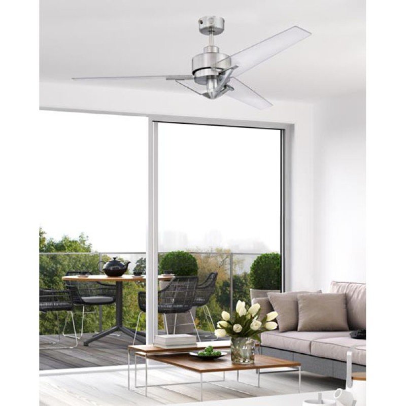 Westinghouse Julien Ανεμιστήρας Οροφής 137 cm Brushed Nickel με Ημιδιάφανα πτερύγια 72255 ( 3 άτοκες δόσεις ) 