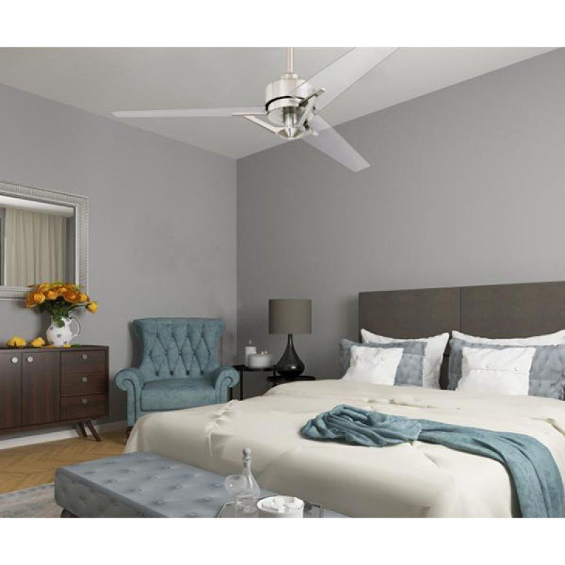 Westinghouse Julien Ανεμιστήρας Οροφής 137 cm Brushed Nickel με Ημιδιάφανα πτερύγια 72255 ( 3 άτοκες δόσεις ) 