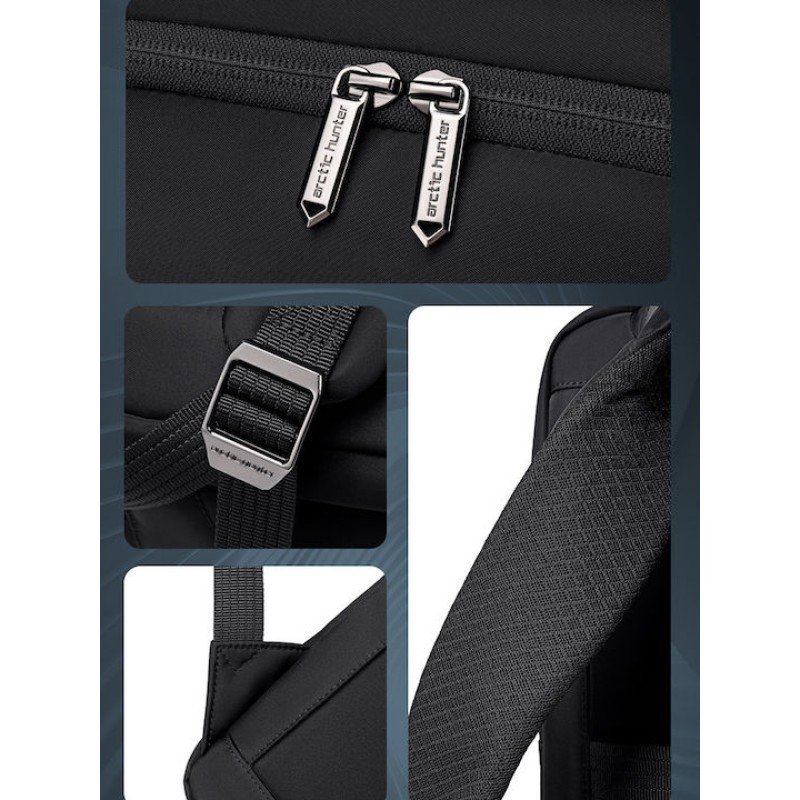 ARCTIC HUNTER τσάντα πλάτης B00808 με θήκη laptop 15.6", 19.5L, μαύρη B00808-BK