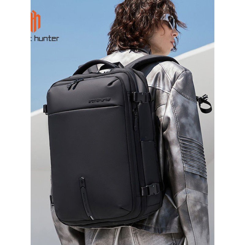 ARCTIC HUNTER τσάντα πλάτης B00866 με θήκη laptop 15.6", αεροστεγής θήκη, 35.5L/49.5L, μαύρη B00866-BK