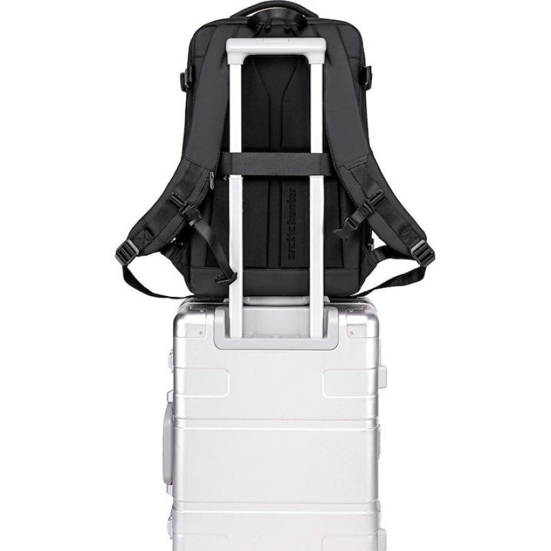 ARCTIC HUNTER τσάντα πλάτης B00866 με θήκη laptop 15.6", αεροστεγής θήκη, 35.5L/49.5L, μαύρη B00866-BK