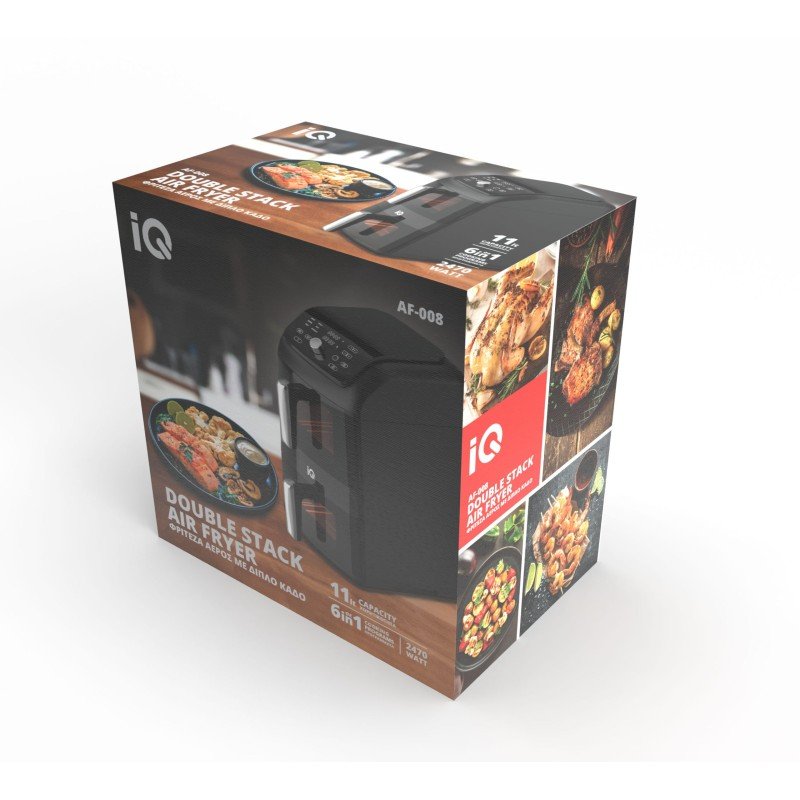 IQ Air Fryer με Διπλό Αποσπώμενο Κάδο 11lt AF-008