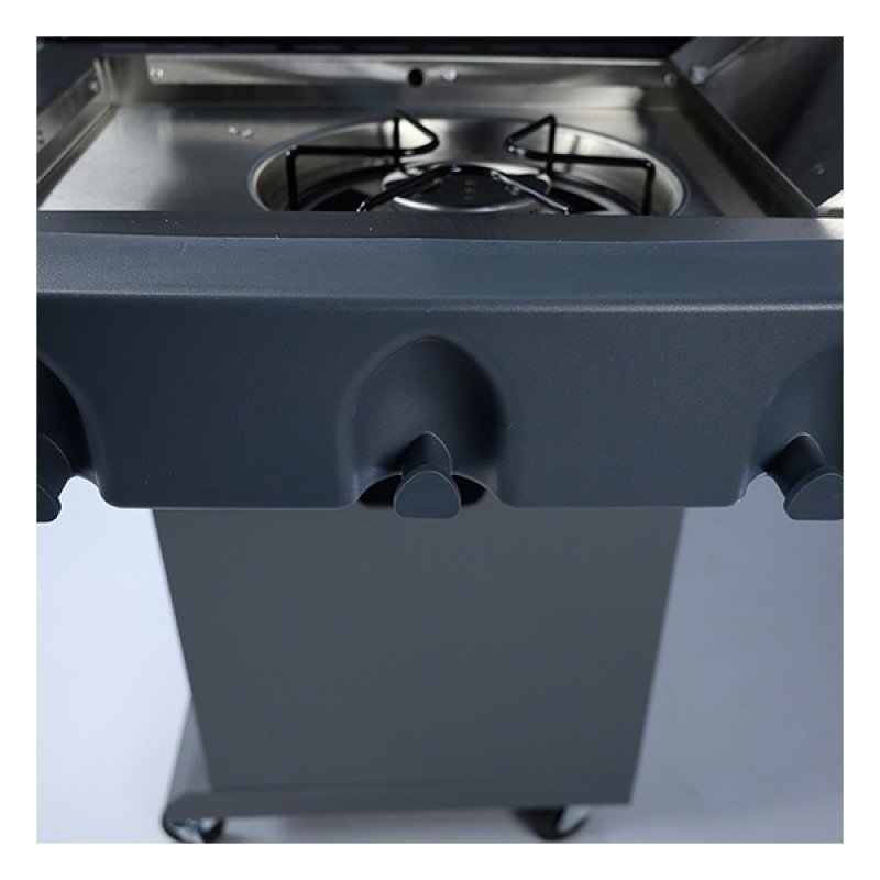 Bormann Elite BBQ5100 Ψησταριά Υγραερίου Inox Με Μαντεμένια Πλάκα Luxury Type 5+1 Εστίες 