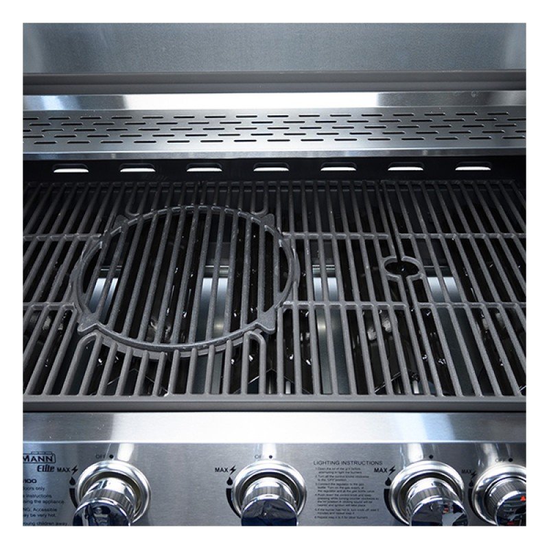 Bormann Elite BBQ5100 Ψησταριά Υγραερίου Inox Με Μαντεμένια Πλάκα Luxury Type 5+1 Εστίες 