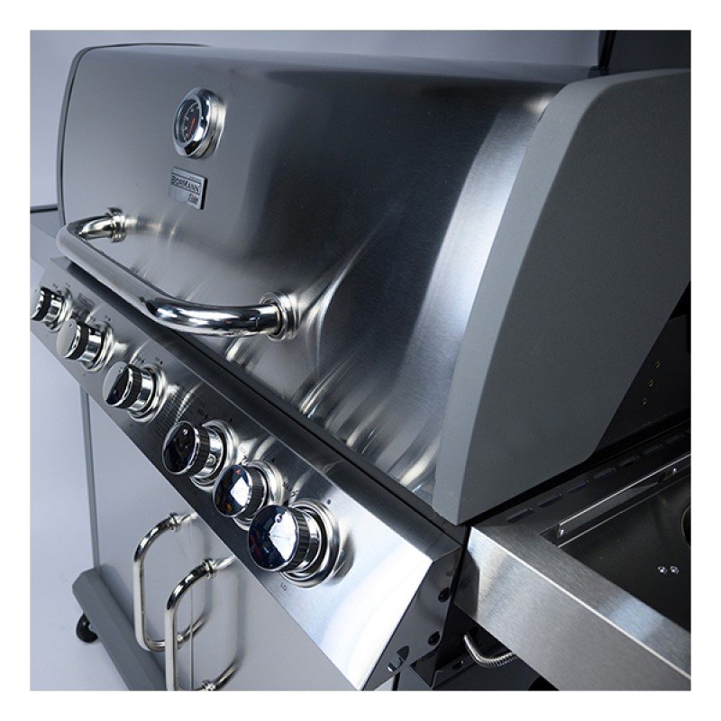 Bormann Elite BBQ5100 Ψησταριά Υγραερίου Inox Με Μαντεμένια Πλάκα Luxury Type 5+1 Εστίες 