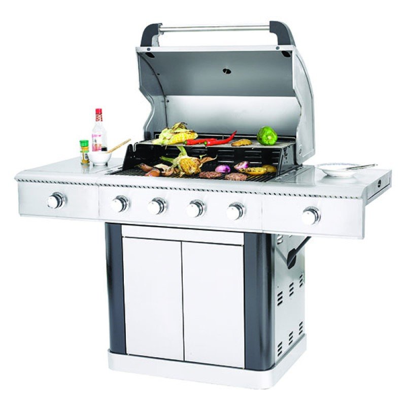 Bormann Zenith BBQ5500 Ψησταριά Υγραερίου& Υπερύθρων Ζενίτη 4+2 εστιών με Ανοξείδωτη Σχάρα και Εμαγιέ επικάλυψη εστίας (3 άτοκες δόσεις)