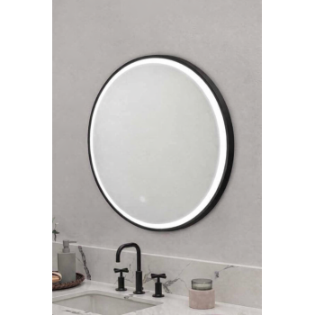 Καθρέπτης Μπάνιου Με LED Kolossos Rotondo Matt Black (60x60 cm) 876692