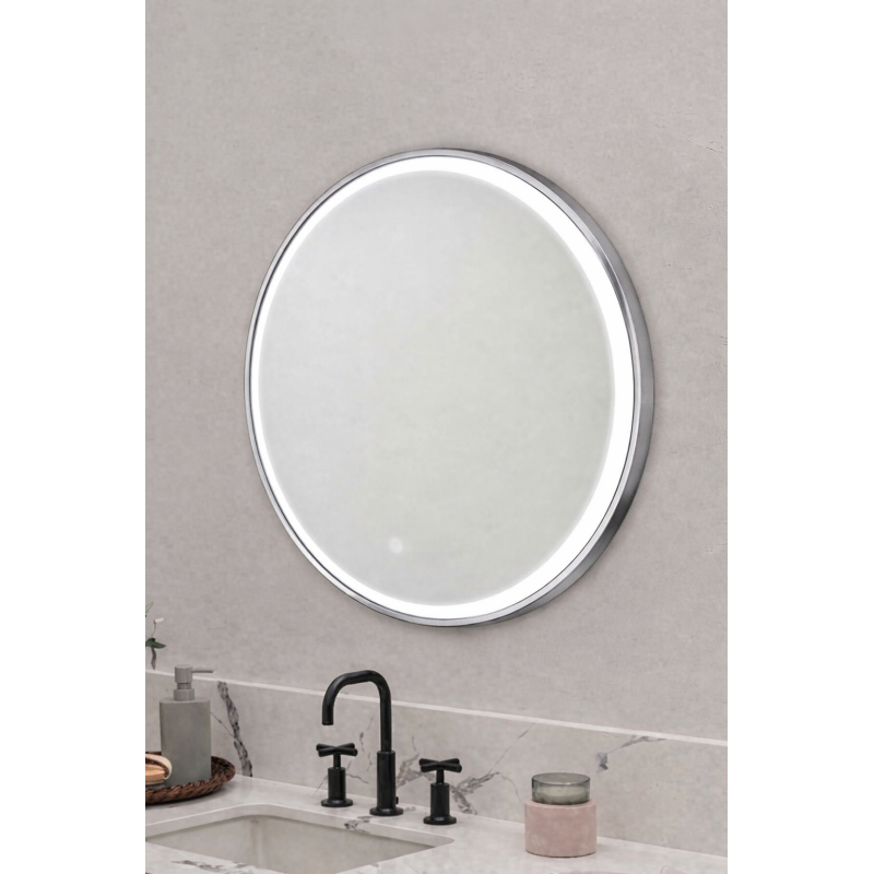 Καθρέπτης Μπάνιου Με LED Kolossos Rotondo Chrome (60x60cm) 876691