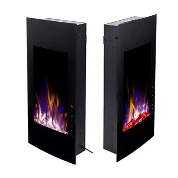 Uranus Επιτοίχιο Ηλεκτρικό Τζάκι 1500W 40.8x81.4cm Μαύρο (3 άτοκες δόσεις)