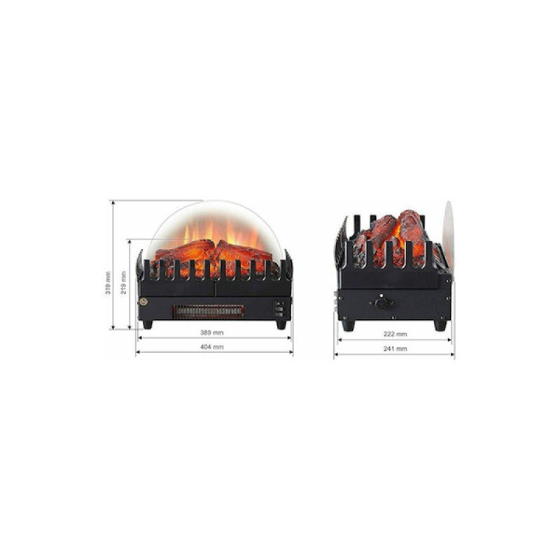 Richen Promitheas Επιδαπέδιο Ηλεκτρικό Τζάκι 2000W 40.5x31.9cm Μαύρο (3 άτοκες δόσεις)