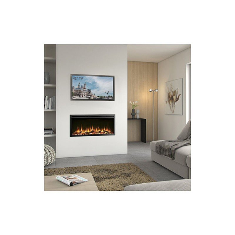 Richen Insert 102 Επιτοίχιο Ηλεκτρικό Τζάκι 2000W 101.6x48cm Μαύρο (3 άτοκες δόσεις)