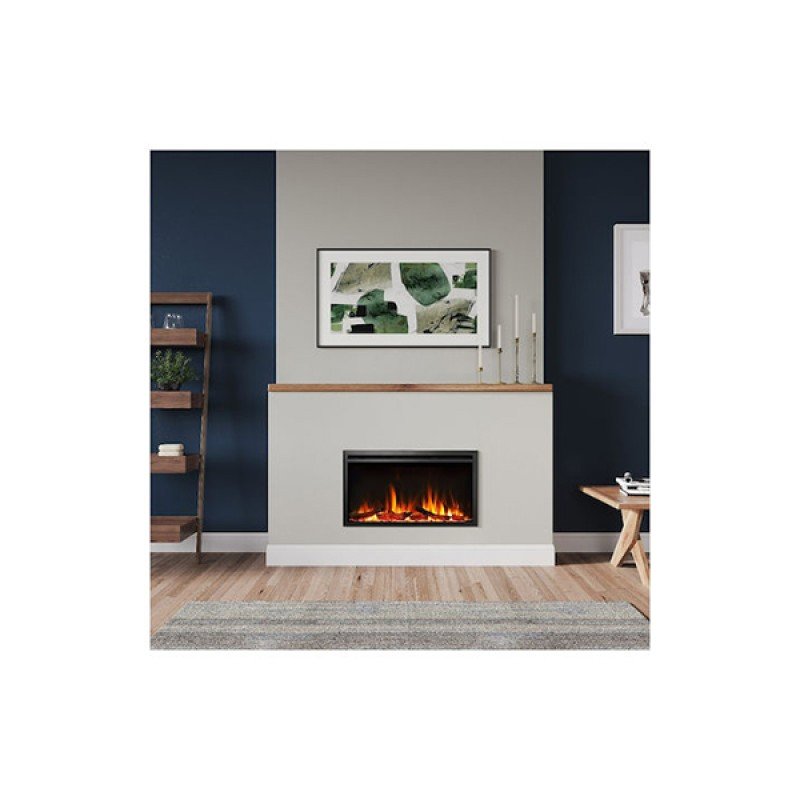 Richen Insert 102 Επιτοίχιο Ηλεκτρικό Τζάκι 2000W 101.6x48cm Μαύρο (3 άτοκες δόσεις)