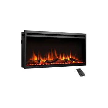Richen Insert 102 Επιτοίχιο Ηλεκτρικό Τζάκι 2000W 101.6x48cm Μαύρο (3 άτοκες δόσεις)
