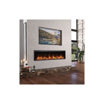 Richen Insert 183 Επιτοίχιο Ηλεκτρικό Τζάκι 2000W 183x48cm Μαύρο (3 άτοκες δόσεις)