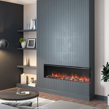 Richen 3D Insert 133 Επιτοίχιο Ηλεκτρικό Τζάκι 2000W 140x29x59 Μαύρο (3 άτοκες δόσεις)