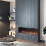 Richen 3D Insert 133 Επιτοίχιο Ηλεκτρικό Τζάκι 2000W 140x29x59 Μαύρο (3 άτοκες δόσεις)