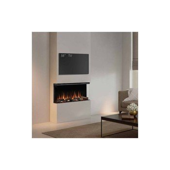 Richen 3D Επιτοίχιο Ηλεκτρικό Τζάκι 2000W 110x59cm Μαύρο (3 άτοκες δόσεις)