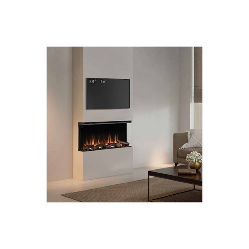 Richen 3D Επιτοίχιο Ηλεκτρικό Τζάκι 2000W 110x59cm Μαύρο (3 άτοκες δόσεις)