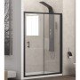 Karag FLORA 500 Black Καμπίνα από τοίχο σε τοίχο με διάφανο κρύσταλλο 100x190cm