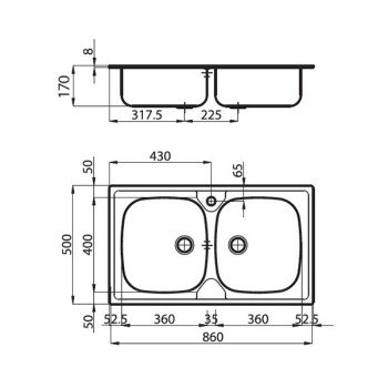 Foster Microfoster Satine 86x50 Νεροχύτης Ανοξείδωτος 1962460S (3 άτοκες δόσεις)
