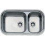 Foster Big Bowl 1662001S Δεξιός Ένθετος Νεροχύτης Inox Μ86xΠ50cm Ασημί (3 άτοκες δόσεις)