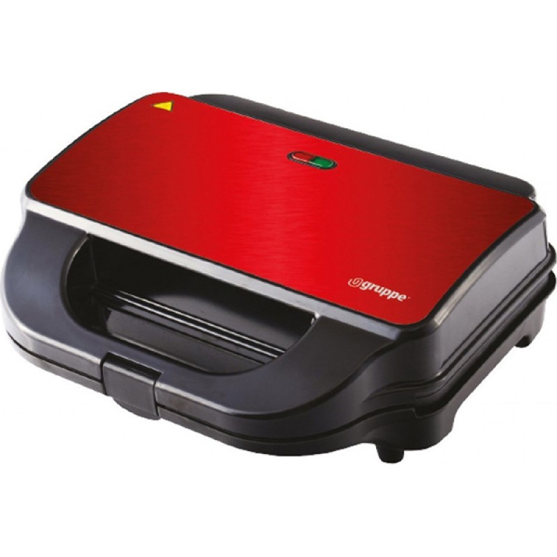 Gruppe Crisp It SW-298M Τοστιέρα με Αποσπώμενες Πλάκες για 2 Τοστ 900W Κόκκινη