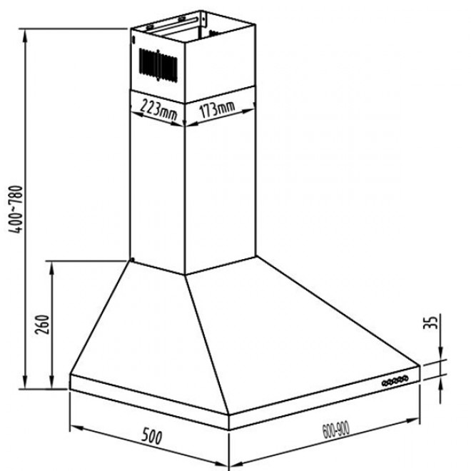 Gruppe Ombrello Απορροφητήρας Inox 90cm (3 Άτοκες Δόσεις)