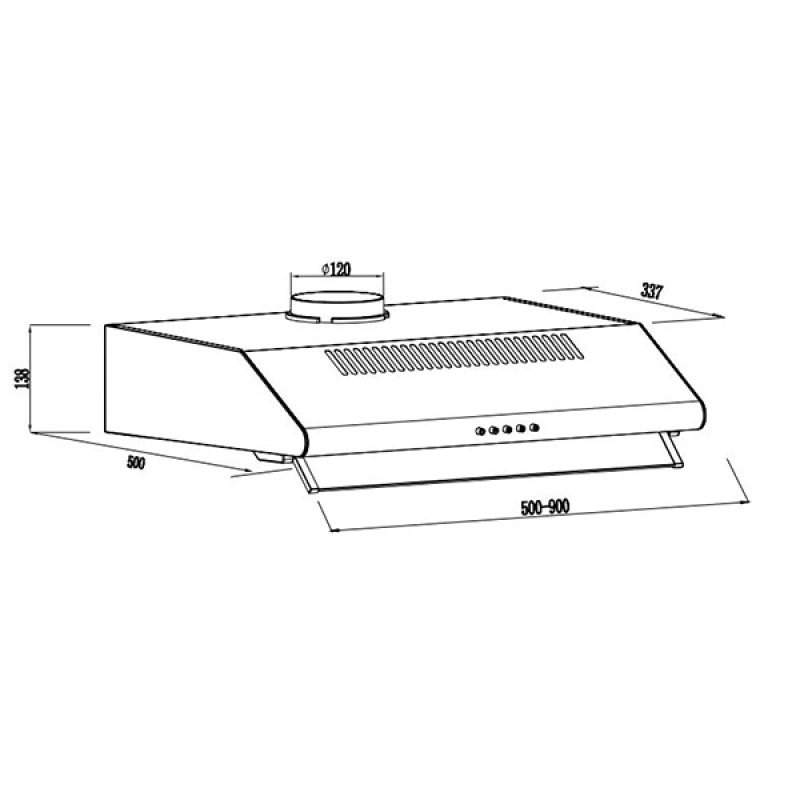 Gruppe Απορροφητήρας Pratico Λευκός 300m3/h 70cm  