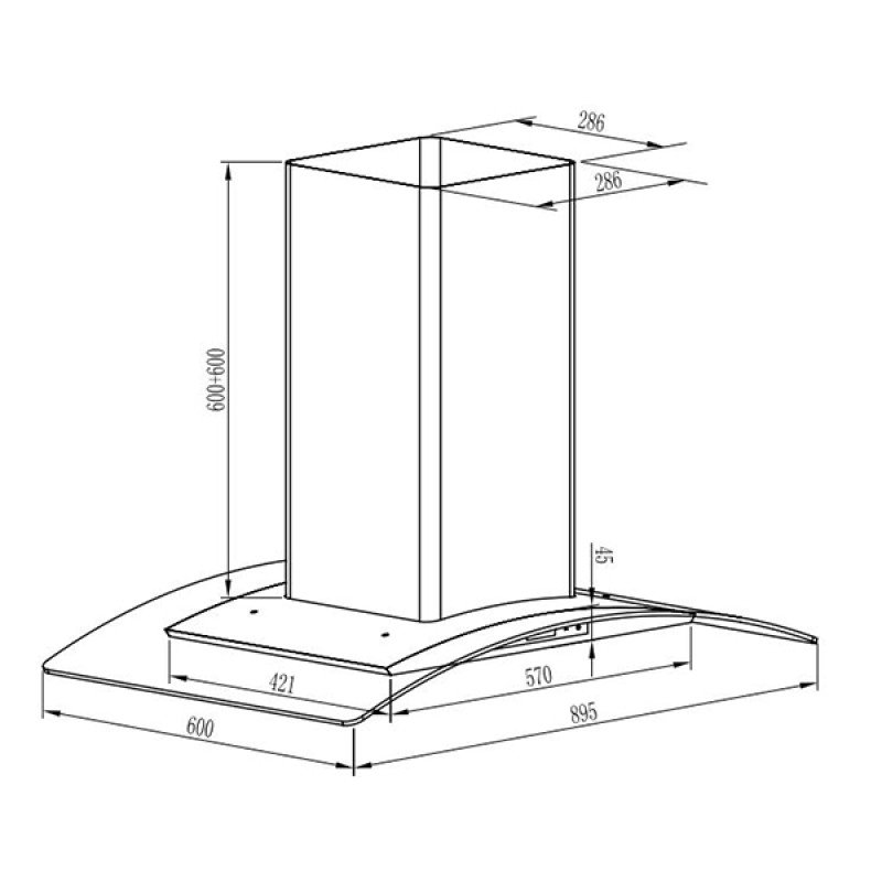 Gruppe Fos Απορροφητήρας Inox 90 cm 