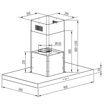 Gruppe Απορροφητήρας Symmetria Inox 90 cm 