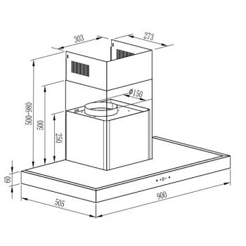 Gruppe Oceanos Απορροφητήρας Inox 90 cm 