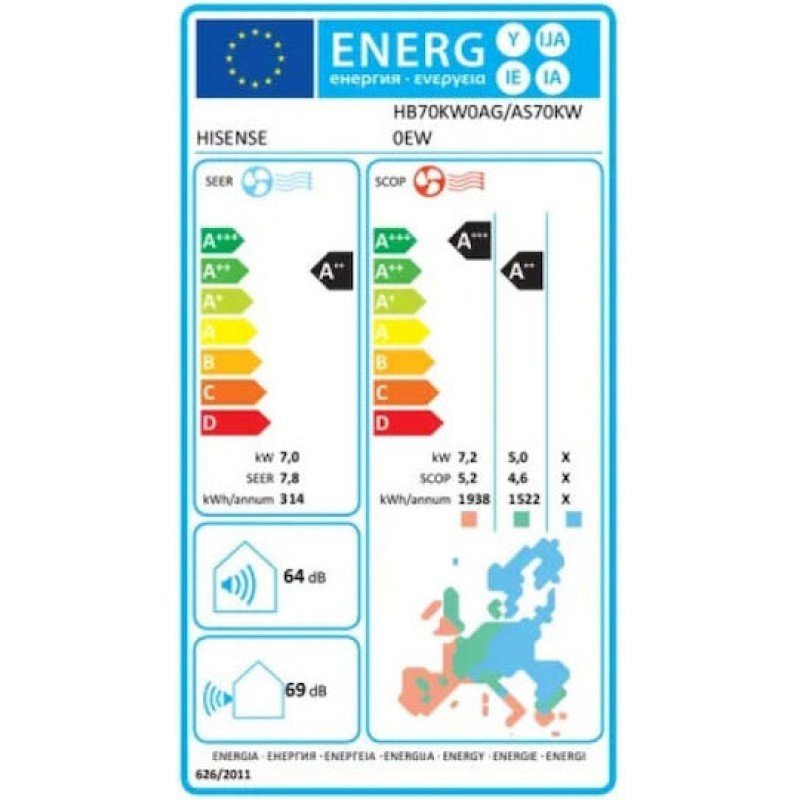 Hisense UNI HB Κλιματιστικό Inverter 24000 BTU A+++/A++ με WiFi