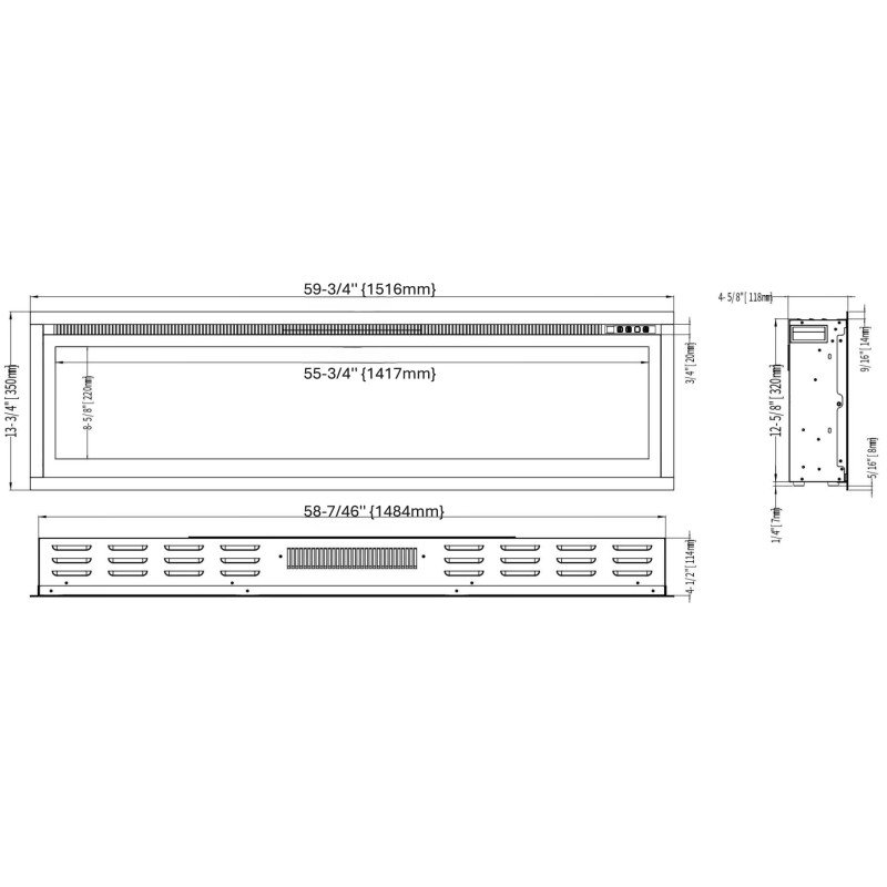 Hitense Notting Hill-60 Επιτοίχιο Ηλεκτρικό Τζάκι 1800W 151.6x11.8cm Γκρι Hitense Notting Hill-60 Επιτοίχιο Ηλεκτρικό Τζάκι 1800W 151.6x11.8cm Γκρι