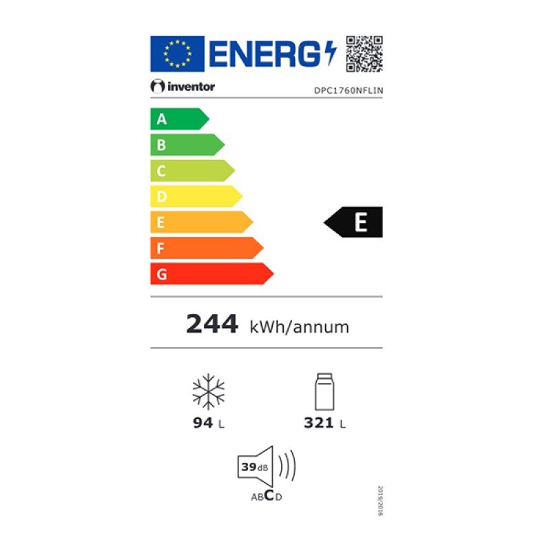 Inventor DPC1760NFLIN Ψυγείο Δίπορτο 415lt NoFrost Inox Υ178xΠ70.5xΒ68.2 cm (3 άτοκες δόσεις)