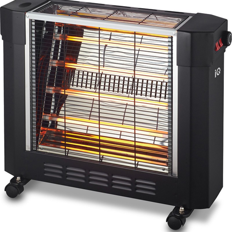 IQ HT-1477 Σόμπα Χαλαζία με Θερμοστάτη 2400W Black (3 άτοκες δόσεις)