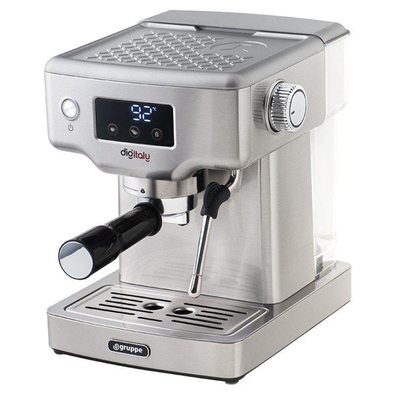 Gruppe EM3207 Αυτόματη Μηχανή Espresso 1465W Πίεσης 19bar Ασημί με οθόνη αφής (3 άτοκες δόσεις)
