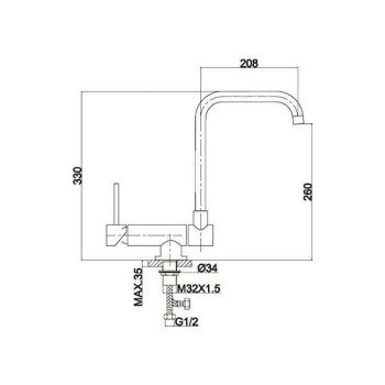 Karag Finestra K414 Μπαταρία κουζίνας σπαστή 